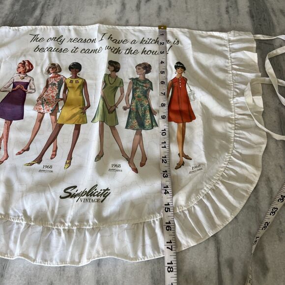 Retro Look Vintage SIMPLICITY ladies Dresses Decades Half APRON Pinup Ruffle - Picture 4 of 5